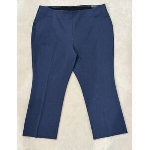 NWT Talbots Women's MONTAUK Pants Sz 22W Blue High Waist Ankle Flare Leg Pull-On